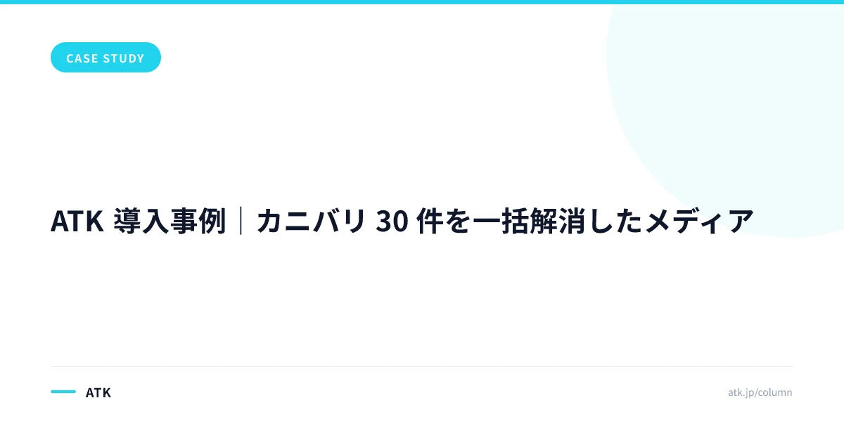 ATK 導入事例|カニバリ 30 件を一括解消したメディア